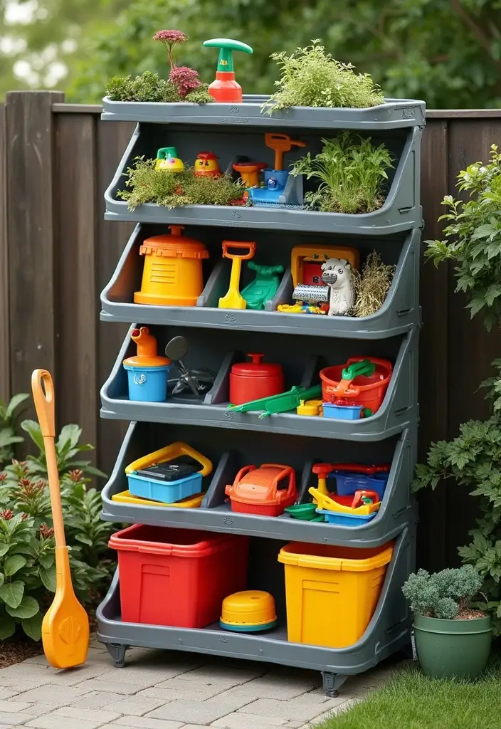 28 Outdoor Storage DIY Ideas That Are Brilliantly Practical 17 28 Outdoor Storage DIY Ideas That Are Brilliantly Practical - 17. Stackable Storage Units