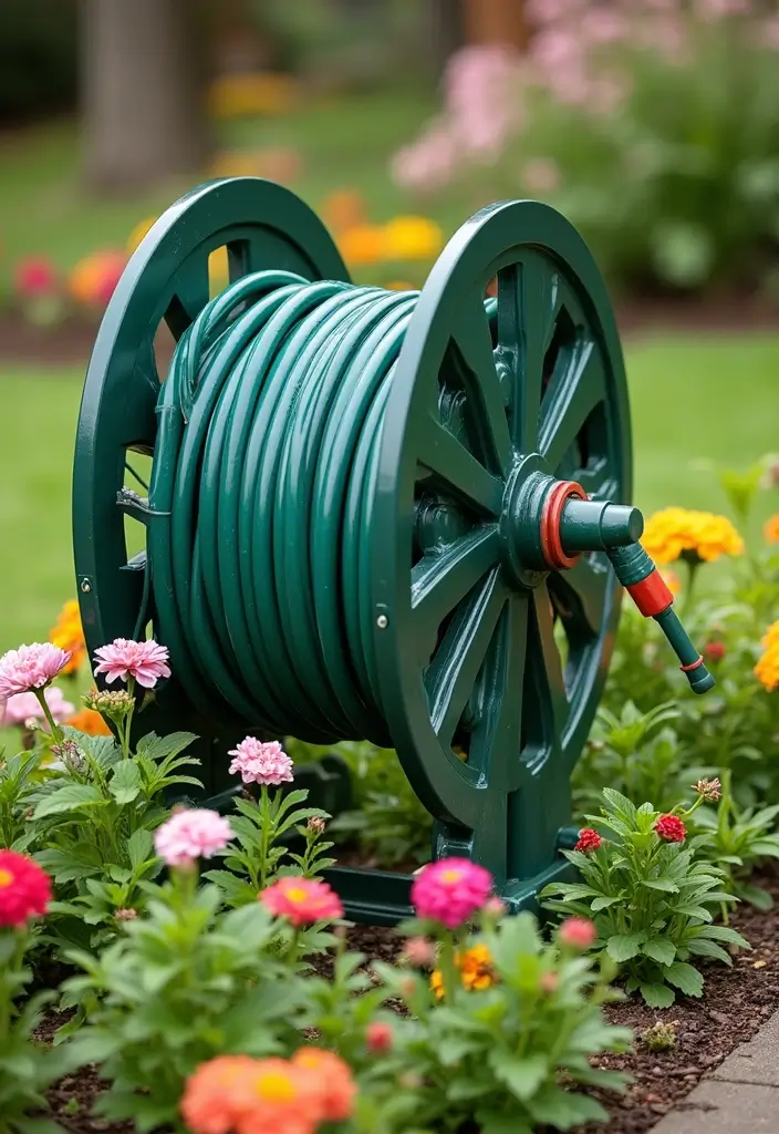 28 Outdoor Storage DIY Ideas That Are Brilliantly Practical 20 28 Outdoor Storage DIY Ideas That Are Brilliantly Practical - 20. Garden Hose Reel