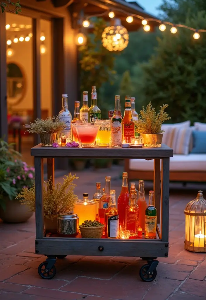 28 Outdoor Storage DIY Ideas That Are Brilliantly Practical 23 28 Outdoor Storage DIY Ideas That Are Brilliantly Practical - 23. DIY Bar Cart