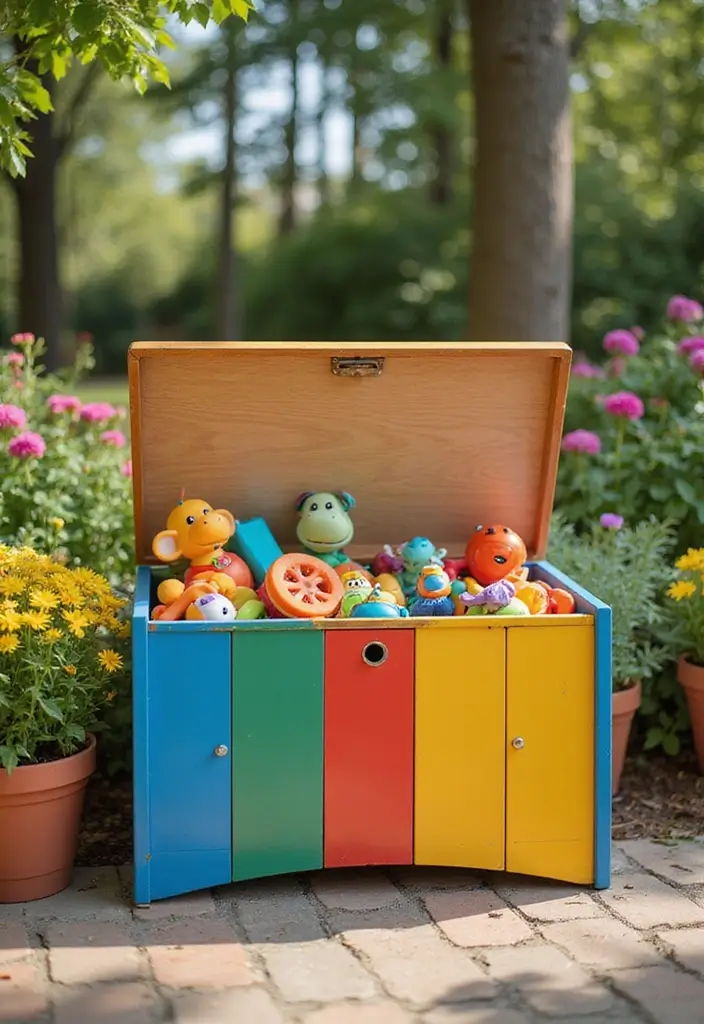 28 Outdoor Storage DIY Ideas That Are Brilliantly Practical 27 28 Outdoor Storage DIY Ideas That Are Brilliantly Practical - 27. Outdoor Toy Chest