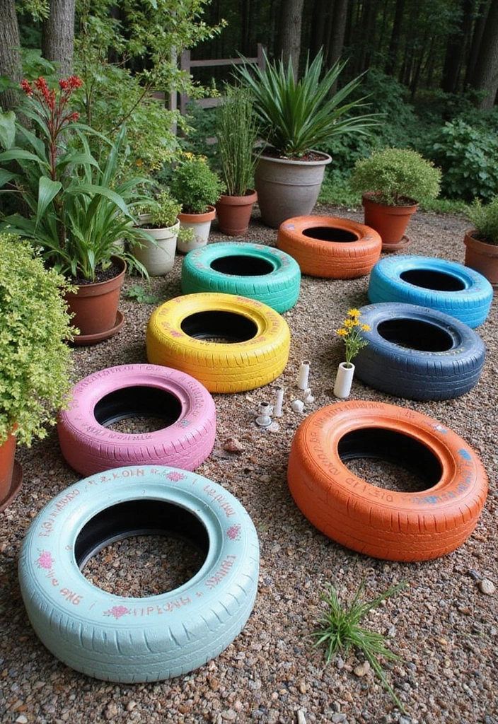 28 Outdoor Storage DIY Ideas That Are Brilliantly Practical 6 28 Outdoor Storage DIY Ideas That Are Brilliantly Practical - 6. Recycled Tire Storage