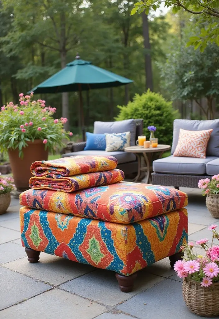 28 Outdoor Storage DIY Ideas That Are Brilliantly Practical 9 28 Outdoor Storage DIY Ideas That Are Brilliantly Practical - 9. Decorative Storage Ottoman