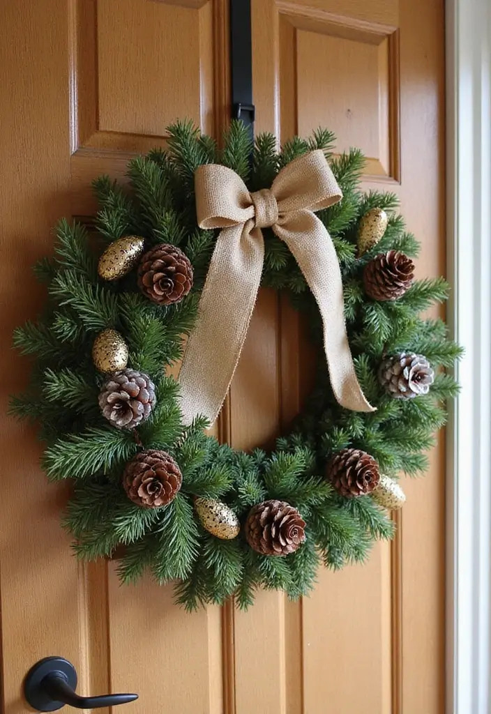 29 Cheap DIY Christmas Decorations That Look Luxe 1 29 Cheap DIY Christmas Decorations That Look Luxe - 1. Rustic Pinecone Wreath