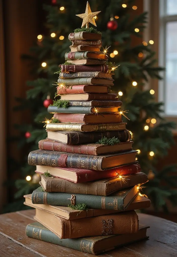 29 Cheap DIY Christmas Decorations That Look Luxe 13 29 Cheap DIY Christmas Decorations That Look Luxe - 13. Vintage Book Christmas Tree