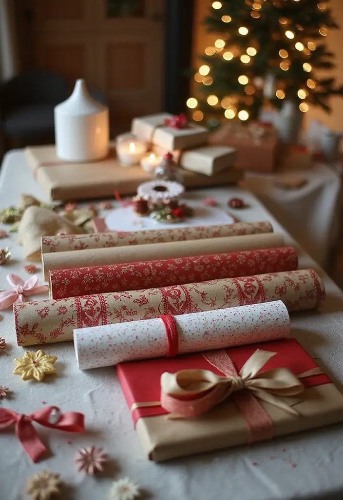 29 Cheap DIY Christmas Decorations That Look Luxe 16 29 Cheap DIY Christmas Decorations That Look Luxe - 16. DIY Gift Wrap Station