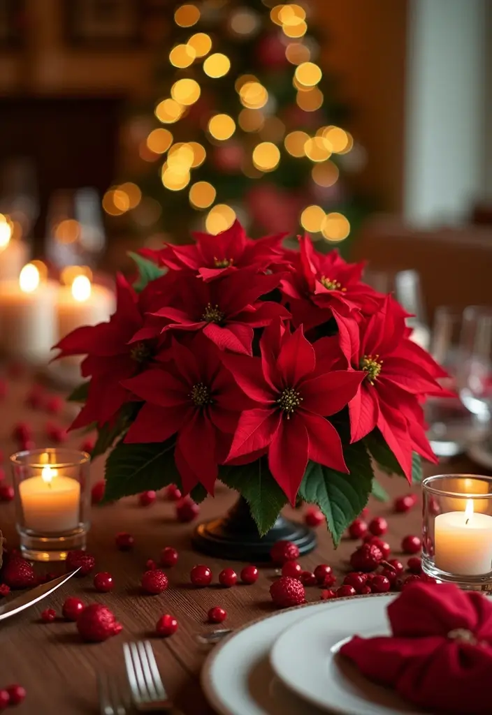 29 Cheap DIY Christmas Decorations That Look Luxe 23 29 Cheap DIY Christmas Decorations That Look Luxe - 23. Poinsettia Ball Centerpiece