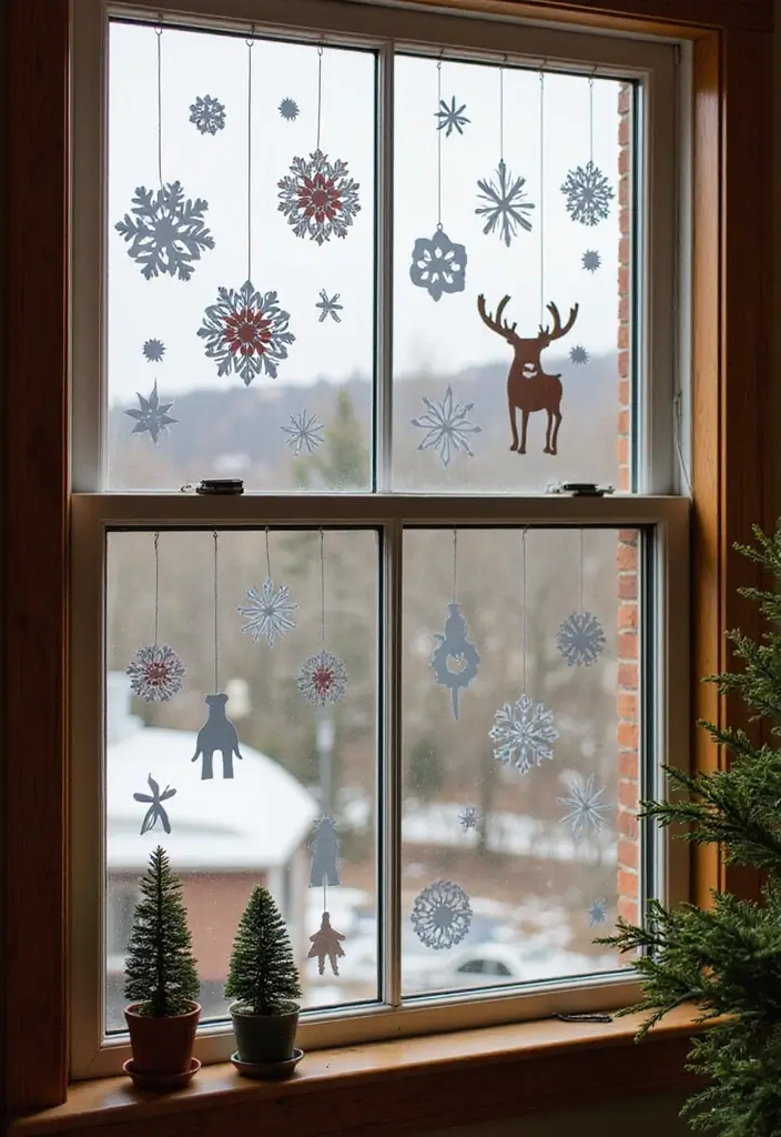 29 Cheap DIY Christmas Decorations That Look Luxe 25 29 Cheap DIY Christmas Decorations That Look Luxe - 25. Holiday Window Clings