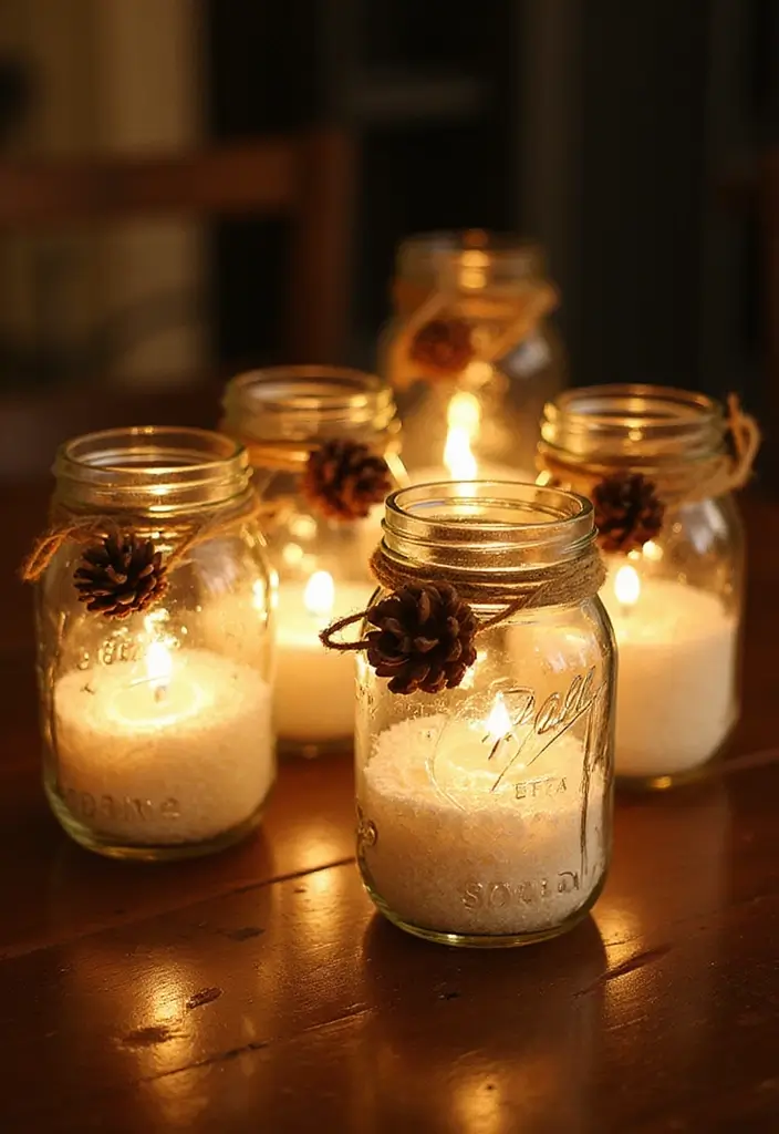 29 Cheap DIY Christmas Decorations That Look Luxe 3 29 Cheap DIY Christmas Decorations That Look Luxe - 3. Twinkling Mason Jar Lanterns
