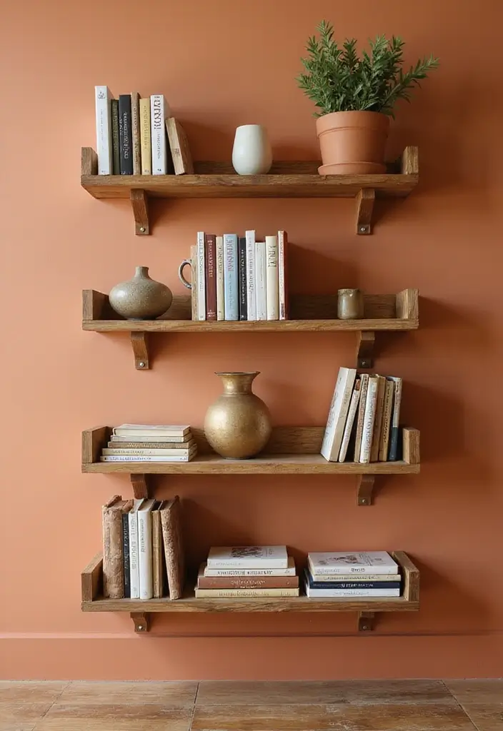 29 Creative Home Decor Ideas DIY for Every Room - 10. Handmade Wooden Wall Shelves