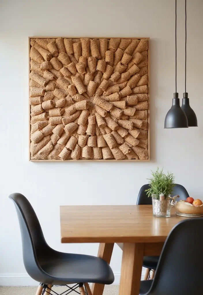 29 Creative Home Decor Ideas DIY for Every Room - 12. Cork Wall Art