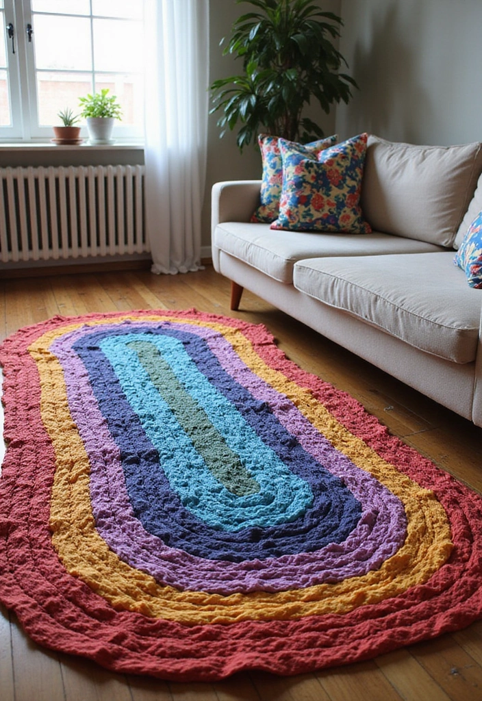 29 Creative Home Decor Ideas DIY for Every Room - 14. Upcycled Old T-Shirts into Rugs