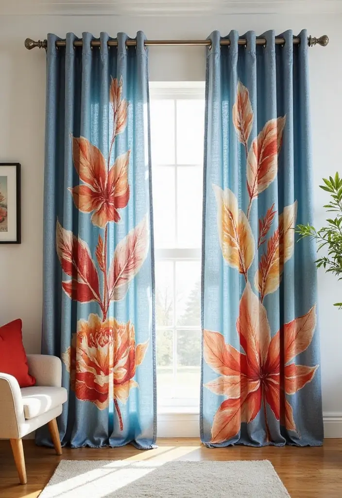 29 Creative Home Decor Ideas DIY for Every Room - 17. Painted Canvas Curtains