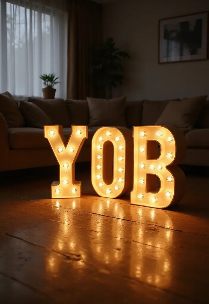29 Creative Home Decor Ideas DIY for Every Room - 19. Light-Up DIY Letters