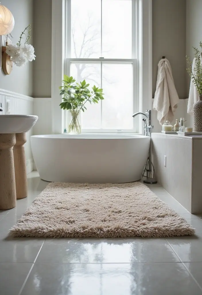 29 DIY Bathroom Ideas That Feel Spa-Like 12 29 DIY Bathroom Ideas That Feel Spa-Like - 12. Chic Bath Mat