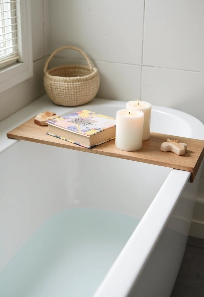 29 DIY Bathroom Ideas That Feel Spa-Like 20 29 DIY Bathroom Ideas That Feel Spa-Like - 20. DIY Bath Tray