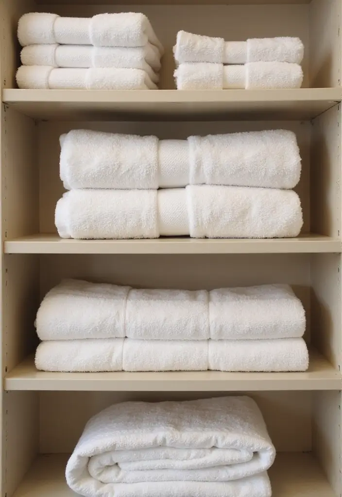 29 DIY Bathroom Ideas That Feel Spa-Like 27 29 DIY Bathroom Ideas That Feel Spa-Like - 27. Folded Towel Displays