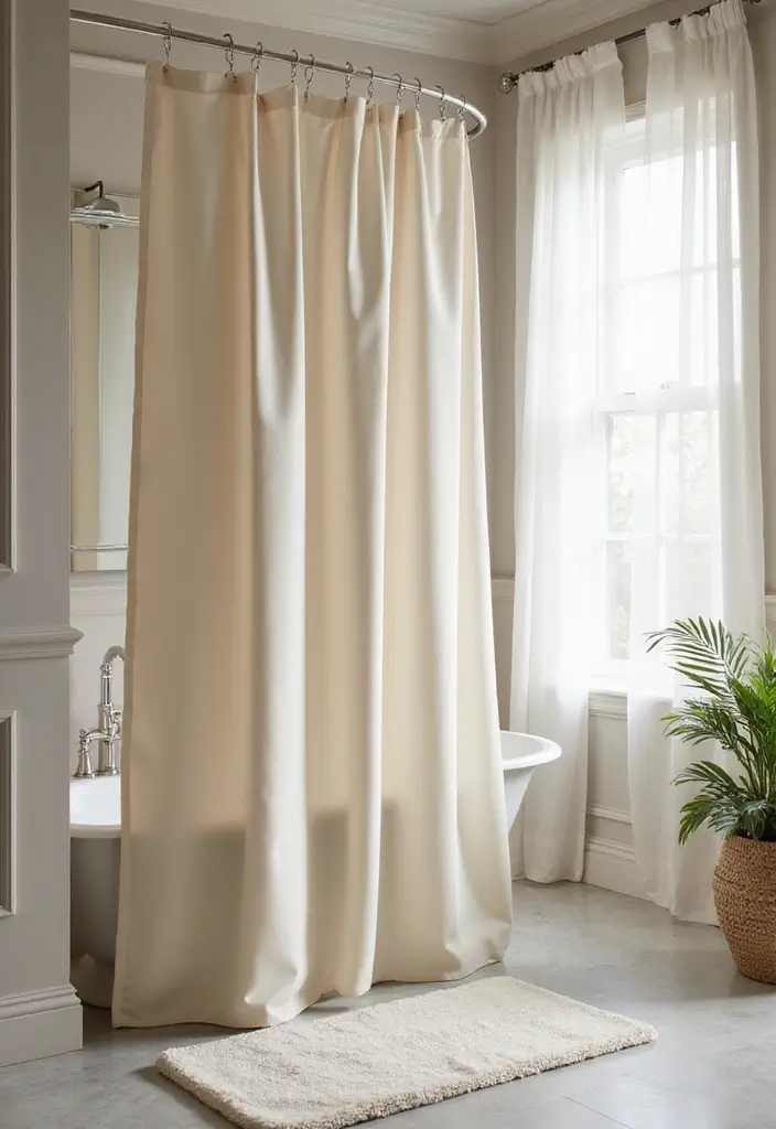 29 DIY Bathroom Ideas That Feel Spa-Like 4 29 DIY Bathroom Ideas That Feel Spa-Like - 4. Luxurious Shower Curtain