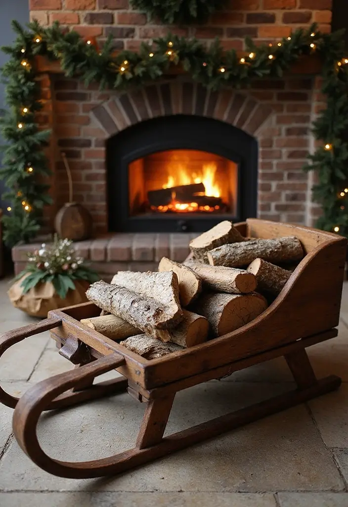 29 DIY Firewood Rack Ideas for Style & Function - 12. Sled Firewood Holder