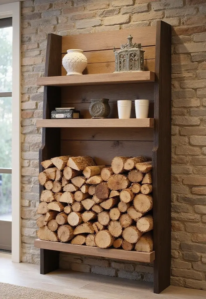 29 DIY Firewood Rack Ideas for Style & Function - 2. Wall-Mounted Rack