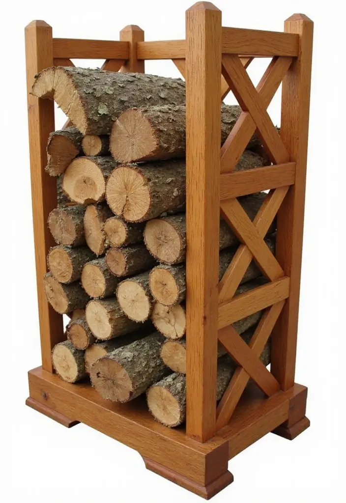 29 DIY Firewood Rack Ideas for Style & Function - 20. Custom Firewood Holder