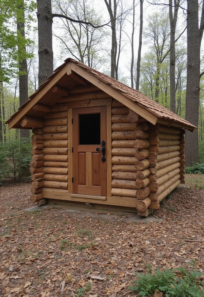 29 DIY Firewood Rack Ideas for Style & Function - 27. Firewood Log Cabin