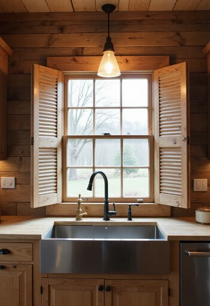 29 DIY Window Treatments That Look High-End - 28. Rustic Farmhouse Shutters