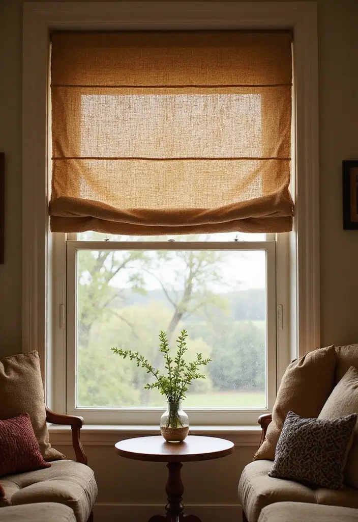 29 DIY Window Treatments That Look High-End - 4. Stylish Burlap Roman Shades
