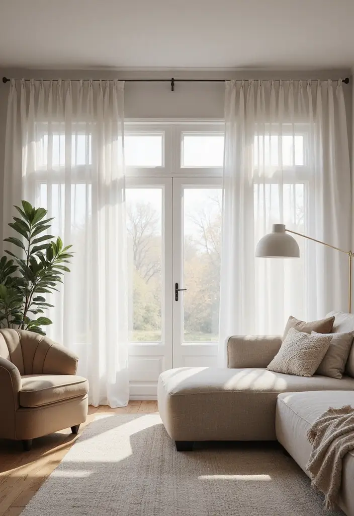 29 DIY Window Treatments That Look High-End - 6. Modern Sheer Shades