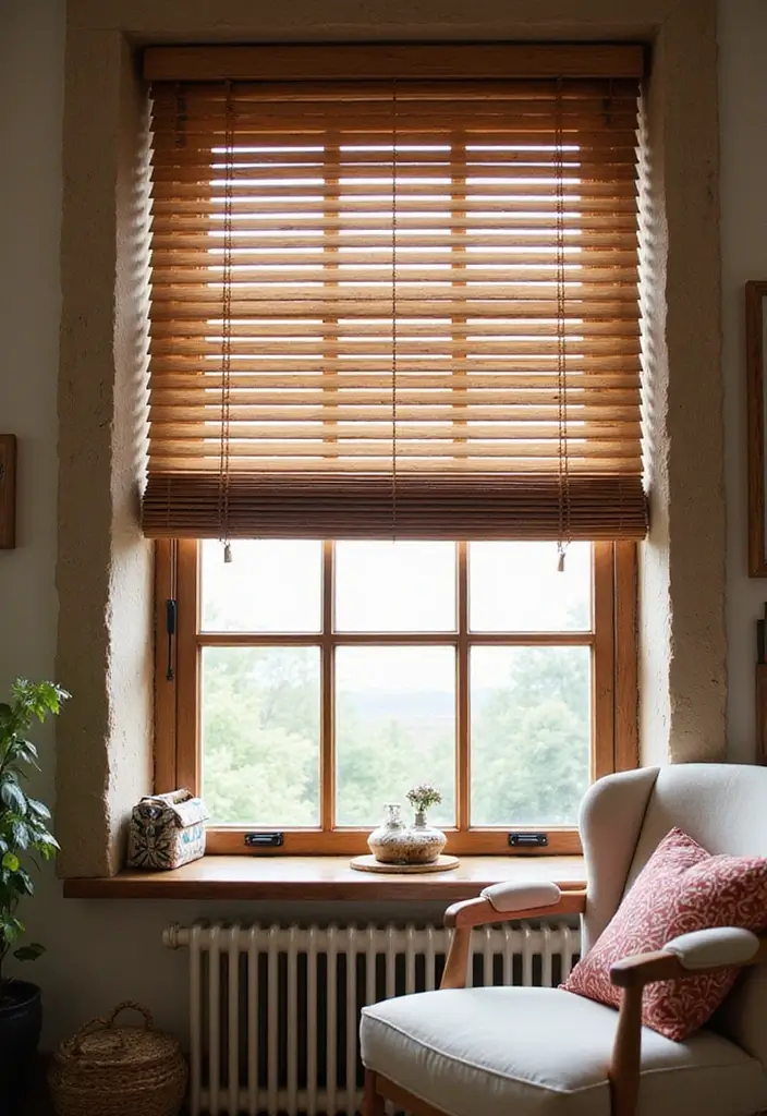 29 DIY Window Treatments That Look High-End - 7. Rustic Wooden Blinds