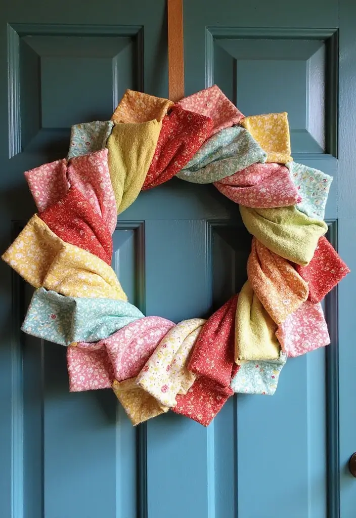 29 DIY Wreaths for Front Door That Guests Will Adore 22 29 DIY Wreaths for Front Door That Guests Will Adore - 22. Quilted Wreath
