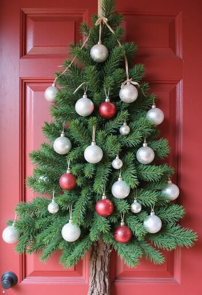 29 DIY Wreaths for Front Door That Guests Will Adore 24 29 DIY Wreaths for Front Door That Guests Will Adore - 24. Christmas Tree Wreath