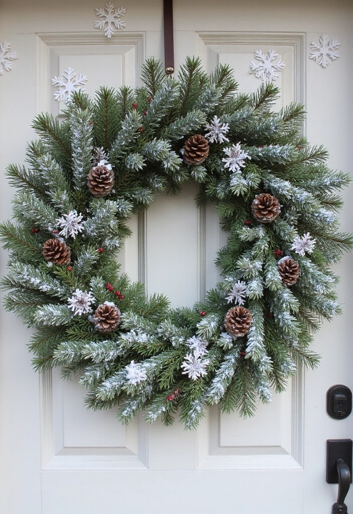 29 DIY Wreaths for Front Door That Guests Will Adore 4 29 DIY Wreaths for Front Door That Guests Will Adore - 4. Winter Wonderland Wreath