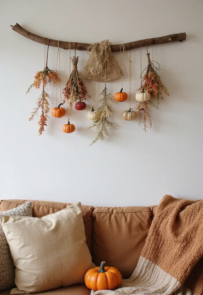 29 Fall Home Decor DIY Projects for a Warm Vibe 14 29 Fall Home Decor DIY Projects for a Warm Vibe - 14. Natural Branch Hanging Decor