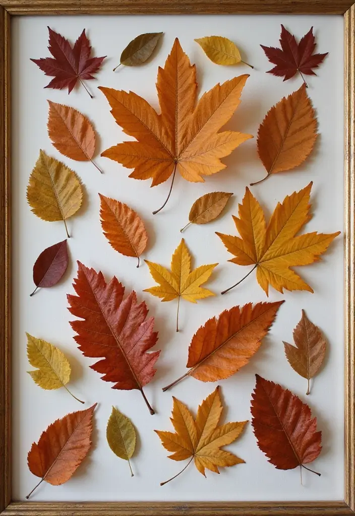 29 Fall Home Decor DIY Projects for a Warm Vibe 2 29 Fall Home Decor DIY Projects for a Warm Vibe - 2. Leafy Wall Art