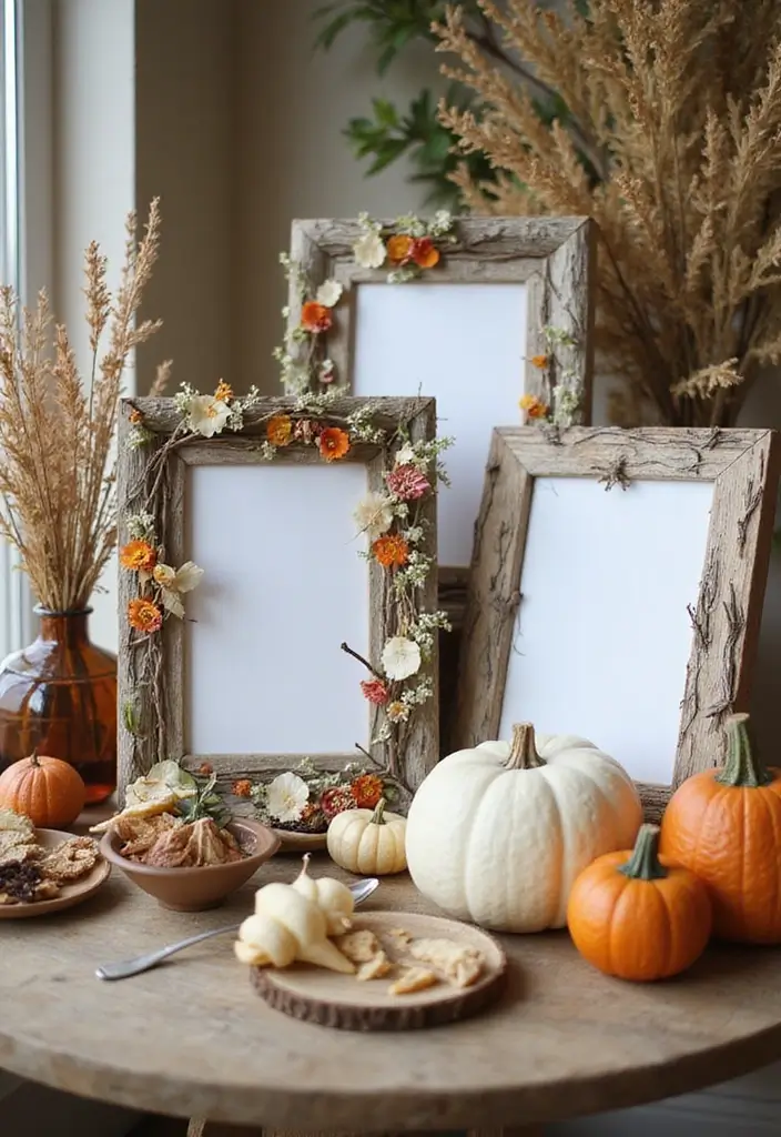 29 Fall Home Decor DIY Projects for a Warm Vibe 23 29 Fall Home Decor DIY Projects for a Warm Vibe - 23. Nature-Inspired Picture Frames
