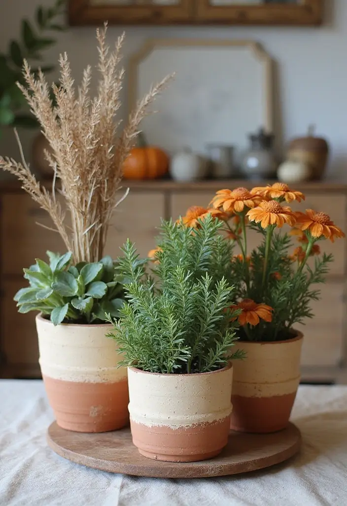 29 Fall Home Decor DIY Projects for a Warm Vibe 25 29 Fall Home Decor DIY Projects for a Warm Vibe - 25. Hand-Painted Terra Cotta Pots