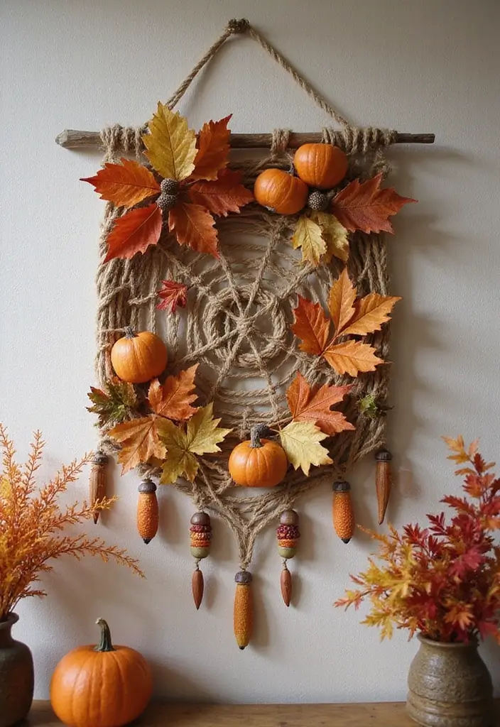 29 Fall Home Decor DIY Projects for a Warm Vibe 29 29 Fall Home Decor DIY Projects for a Warm Vibe - 29. Fall-Themed Wall Hanging