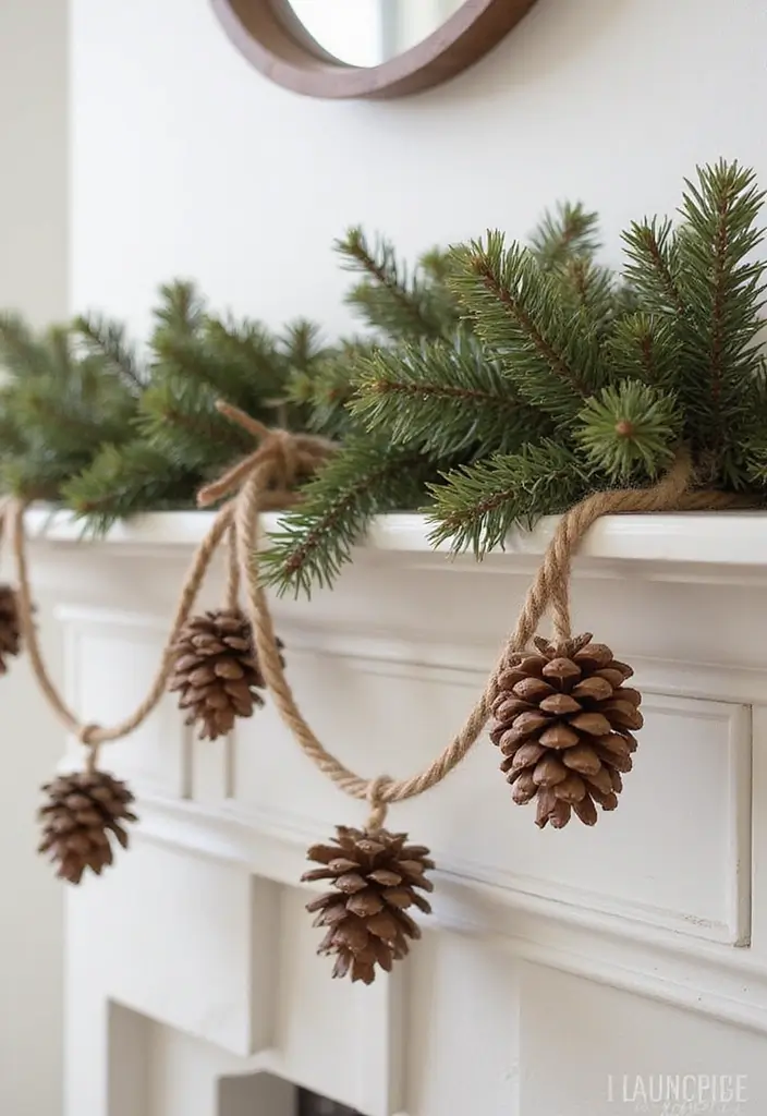 29 Fall Home Decor DIY Projects for a Warm Vibe 3 29 Fall Home Decor DIY Projects for a Warm Vibe - 3. DIY Pinecone Garland