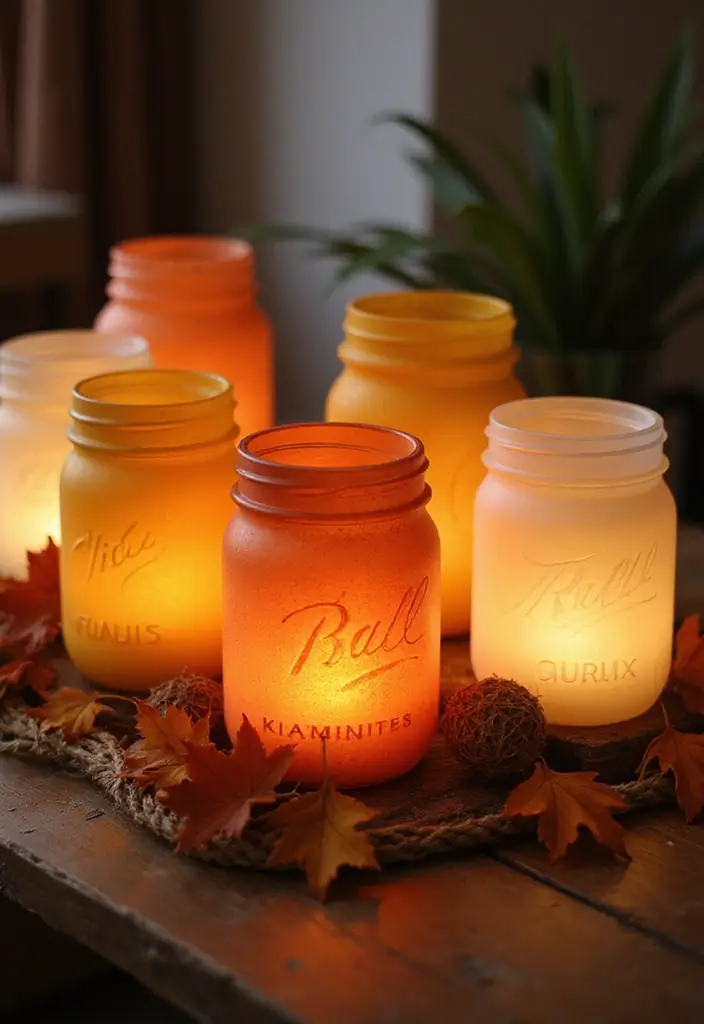 29 Fall Home Decor DIY Projects for a Warm Vibe 7 29 Fall Home Decor DIY Projects for a Warm Vibe - 7. Mason Jar Lanterns
