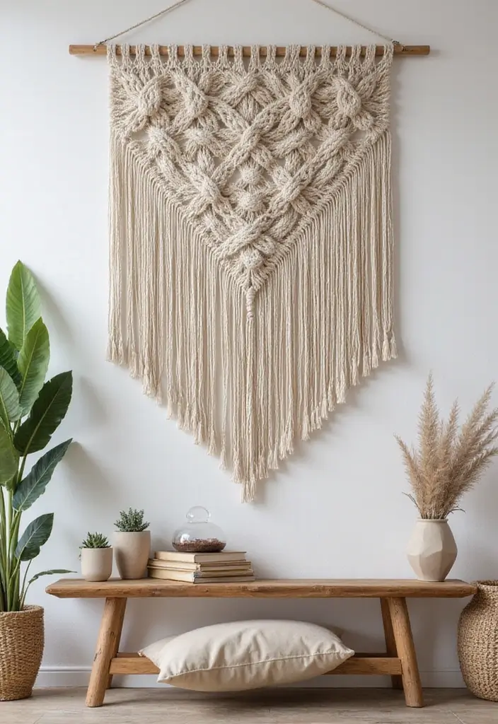 29 Modern DIY Living Room Decor Ideas on a Budget 1 29 Modern DIY Living Room Decor Ideas on a Budget - 1. Macramé Wall Hanging