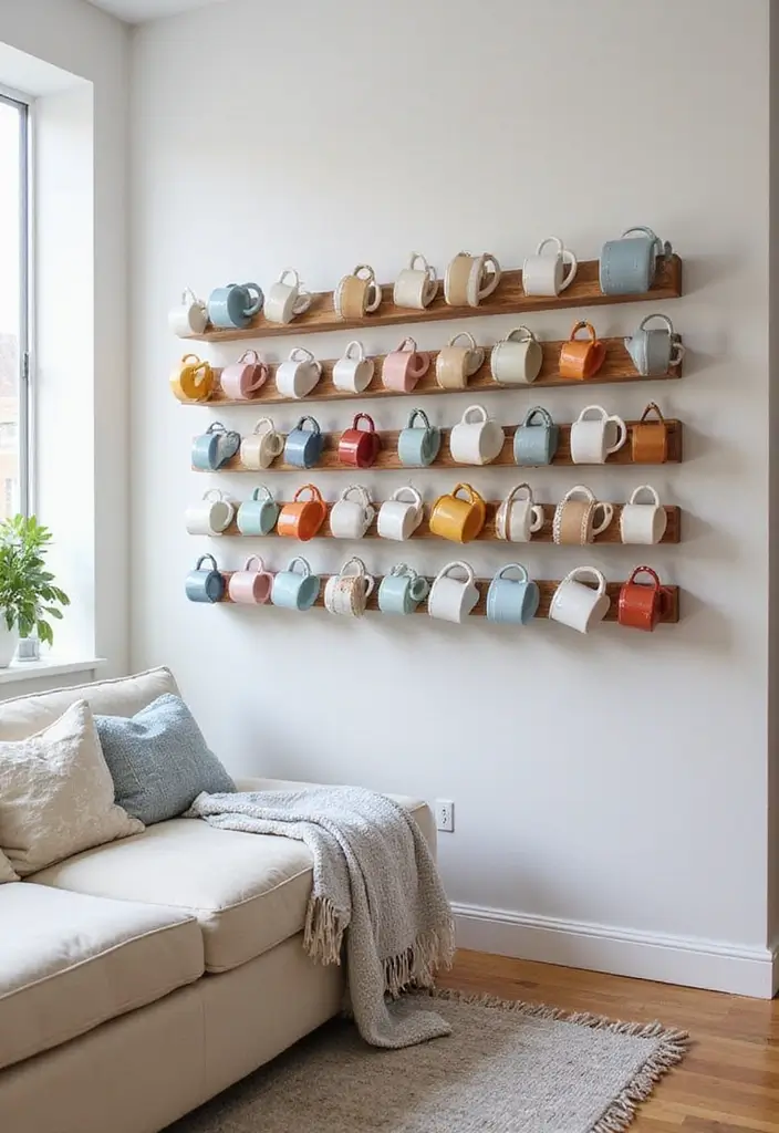 29 Modern DIY Living Room Decor Ideas on a Budget 18 29 Modern DIY Living Room Decor Ideas on a Budget - 18. Customized Mug Display
