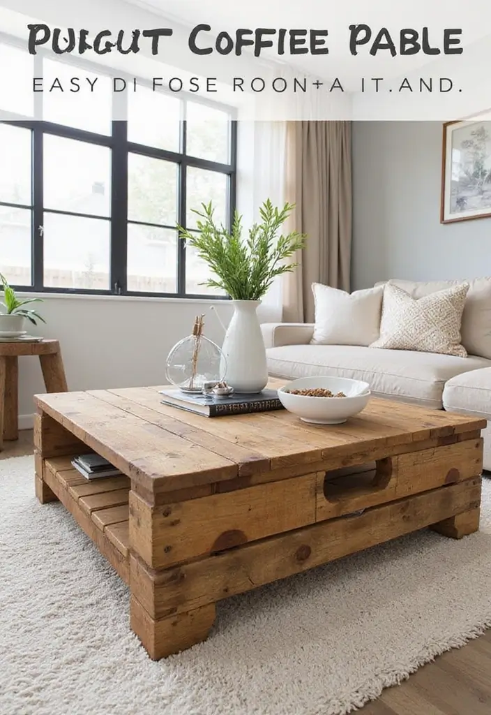 29 Modern DIY Living Room Decor Ideas on a Budget 3 29 Modern DIY Living Room Decor Ideas on a Budget - 3. Pallet Coffee Table