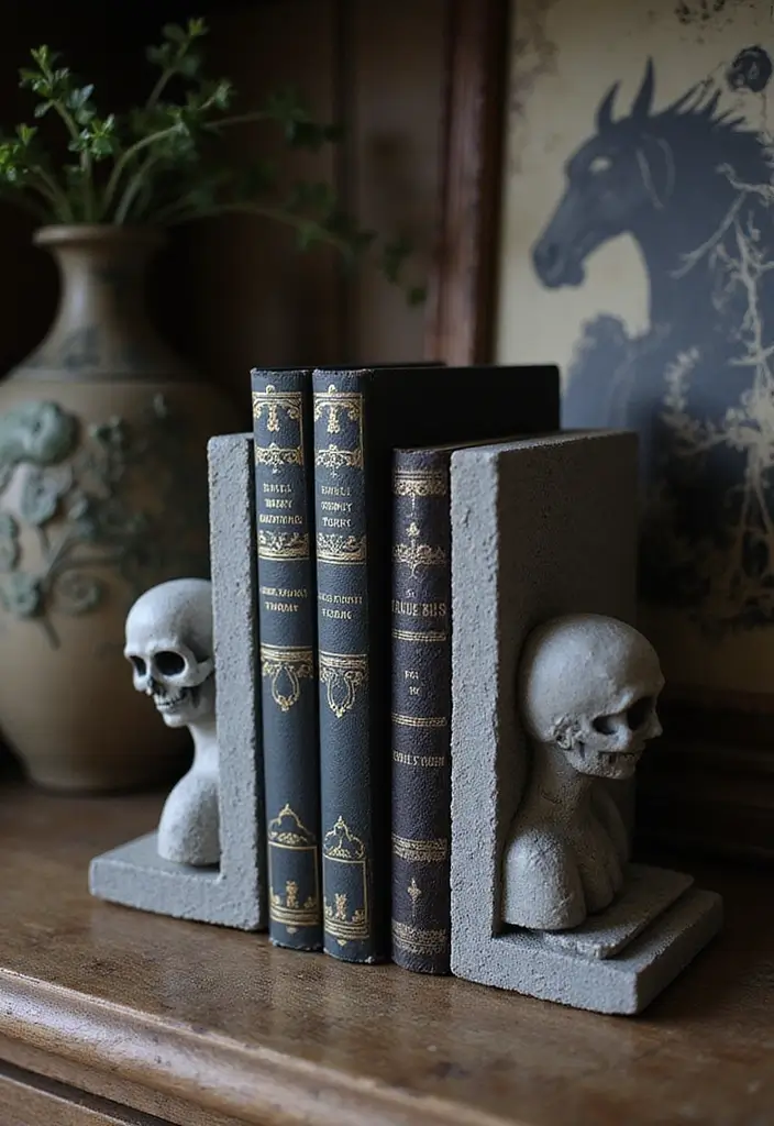 29 Unique DIY Gothic Decor Projects That Set the Mood - 14. Gothic Bookends