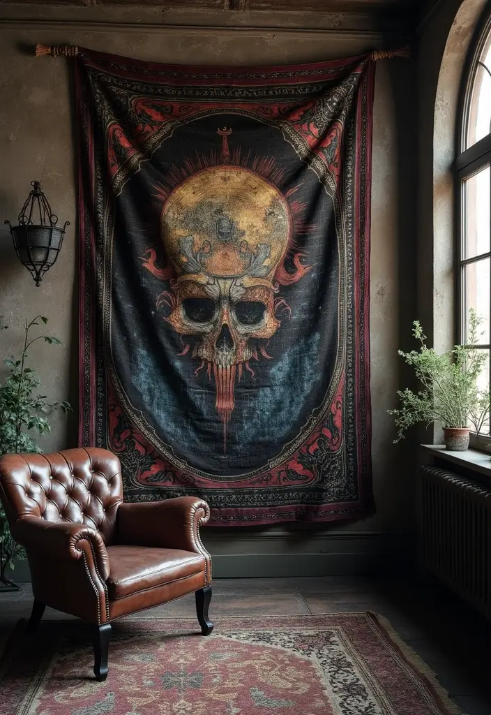 29 Unique DIY Gothic Decor Projects That Set the Mood - 24. Mystic Tapestries