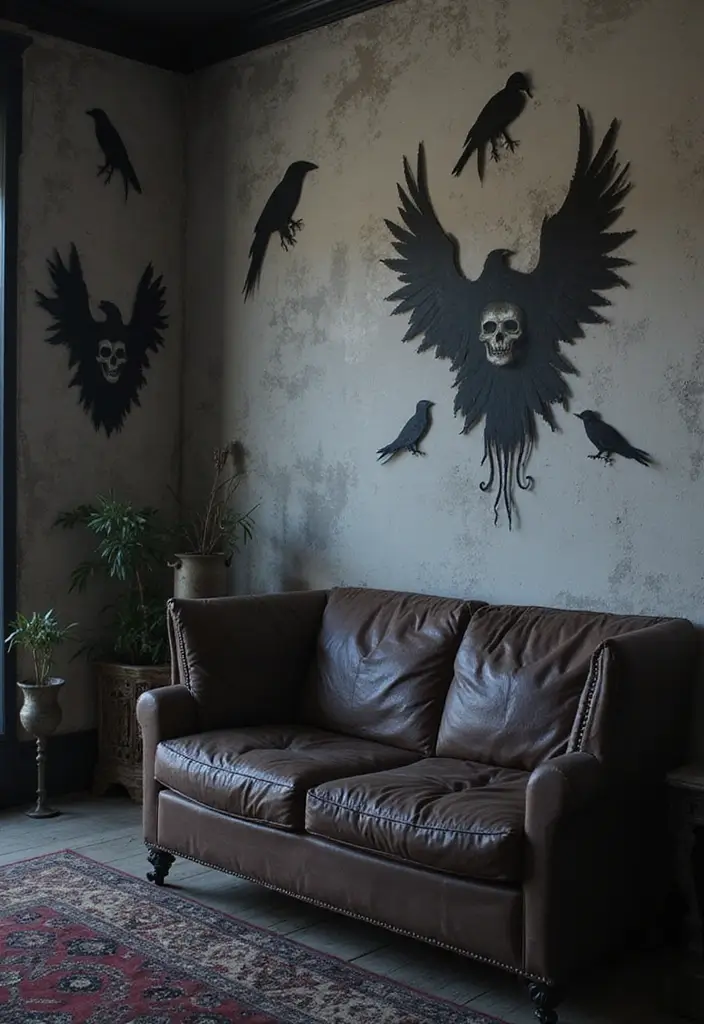 29 Unique DIY Gothic Decor Projects That Set the Mood - 28. Gothic Wall Decals