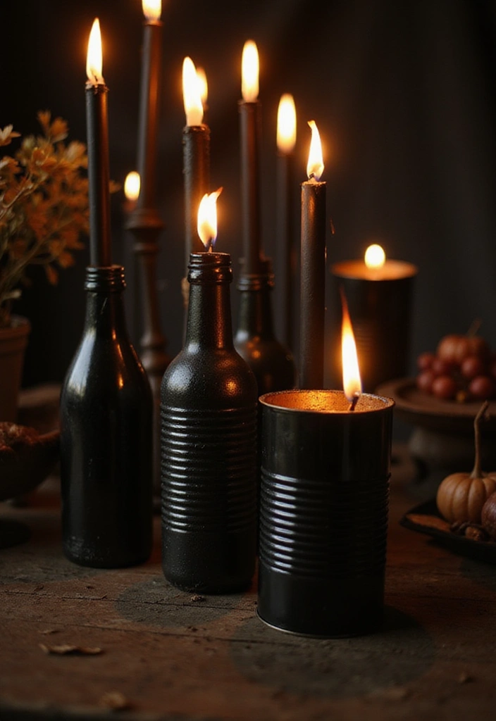 29 Unique DIY Gothic Decor Projects That Set the Mood - 5. Dark Candlestick Holders