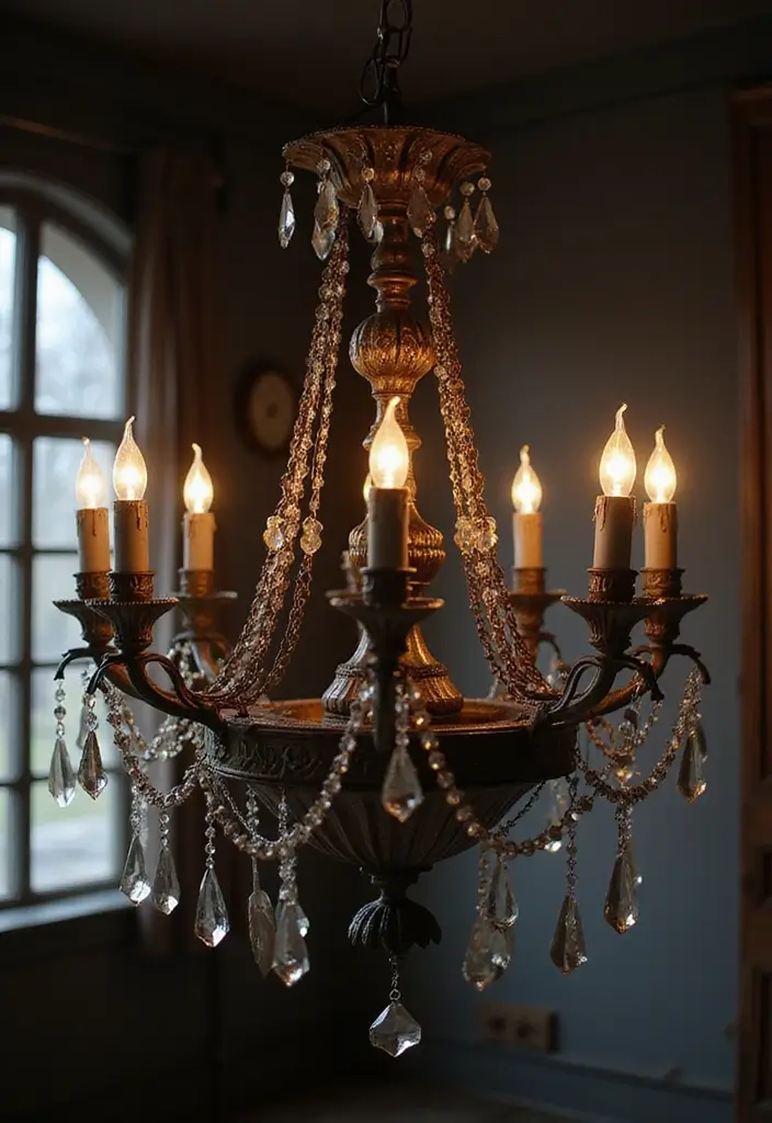 29 Unique DIY Gothic Decor Projects That Set the Mood - 9. Gothic Chandelier