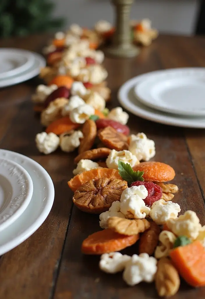 30+ DIY Christmas Table Decorations Guests Will Love - 12. Edible Garland