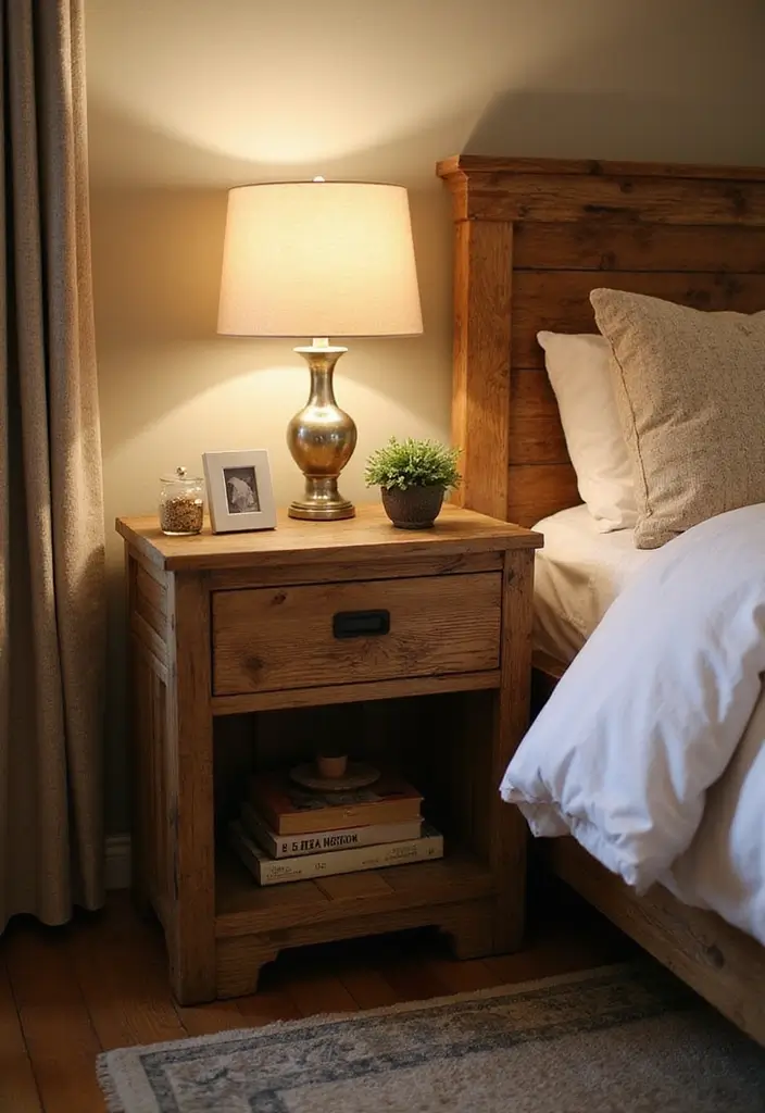 30+ DIY Nightstand Projects You’ll Want in Your Bedroom 1 30+ DIY Nightstand Projects You’ll Want in Your Bedroom - 1. Rustic Reclaimed Wood Nightstand