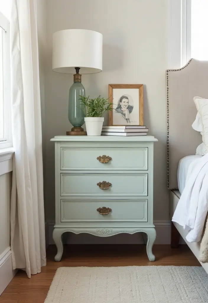 30+ DIY Nightstand Projects You’ll Want in Your Bedroom 16 30+ DIY Nightstand Projects You’ll Want in Your Bedroom - 16. Upcycled Side Table Nightstand